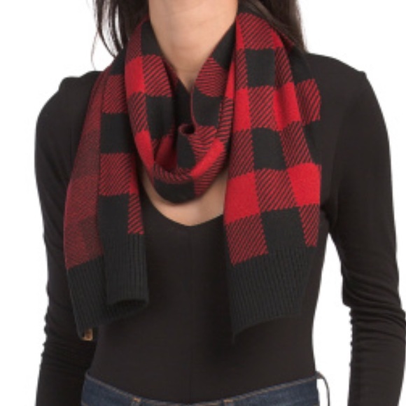 Timberland Red and Black Classic Buffalo Plaid Scarf | NWT - Picture 6 of 6